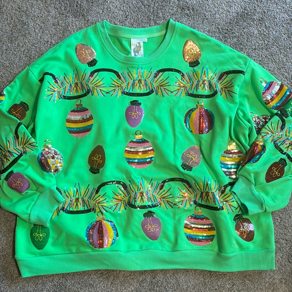 Queen of Sparkles Christmas light long sleeve shirt